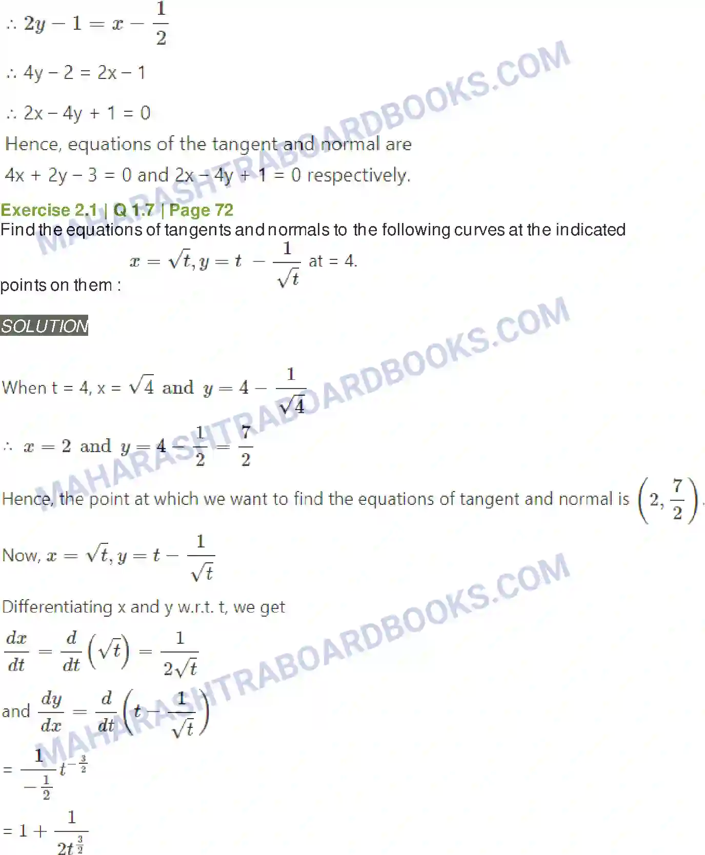 Maharashtra Board Solution Class-12 Mathematics+&+Statistics-2+(Arts+&+Science) Applications of Derivatives Image 10