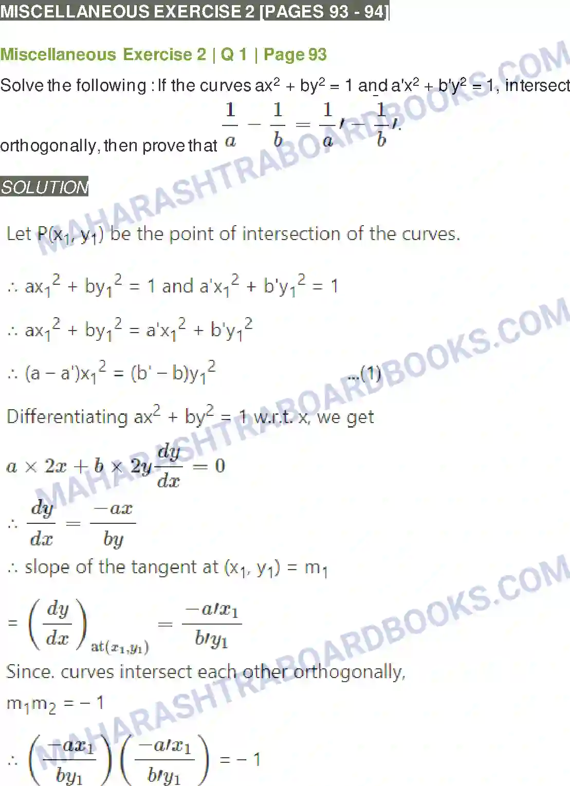 Maharashtra Board Solution Class-12 Mathematics+&+Statistics-2+(Arts+&+Science) Applications of Derivatives Image 119