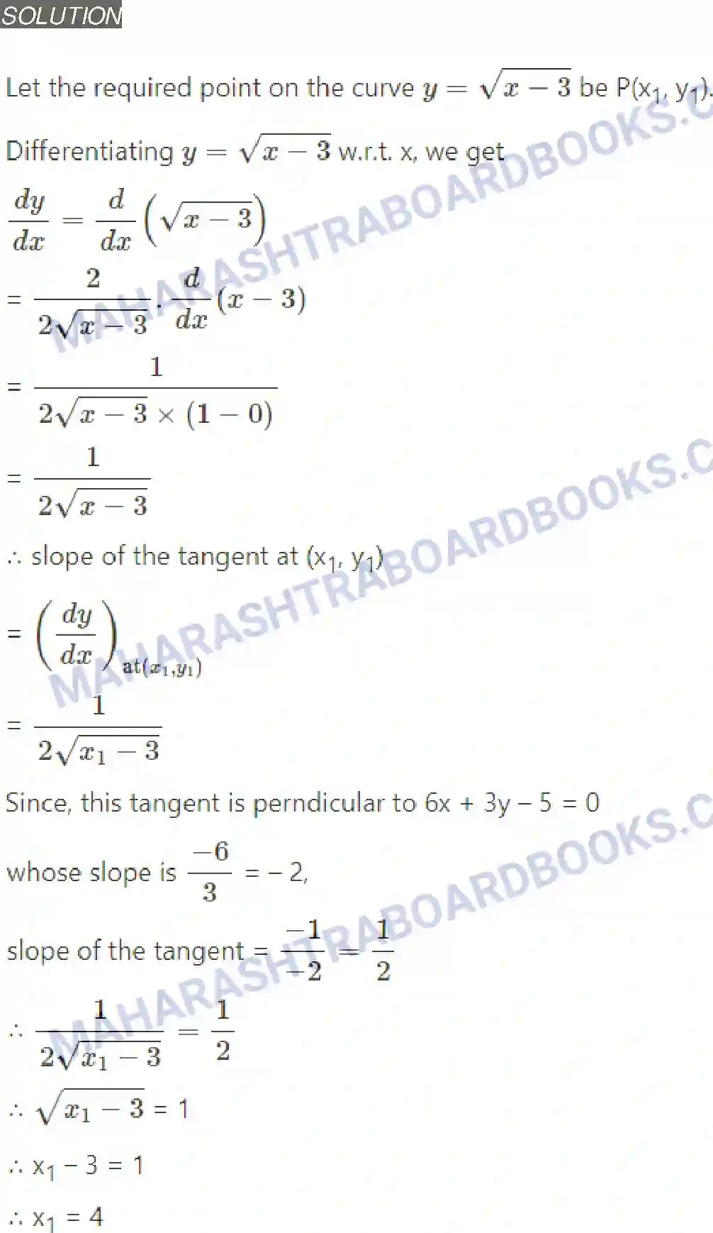 Maharashtra Board Solution Class-12 Mathematics+&+Statistics-2+(Arts+&+Science) Applications of Derivatives Image 12