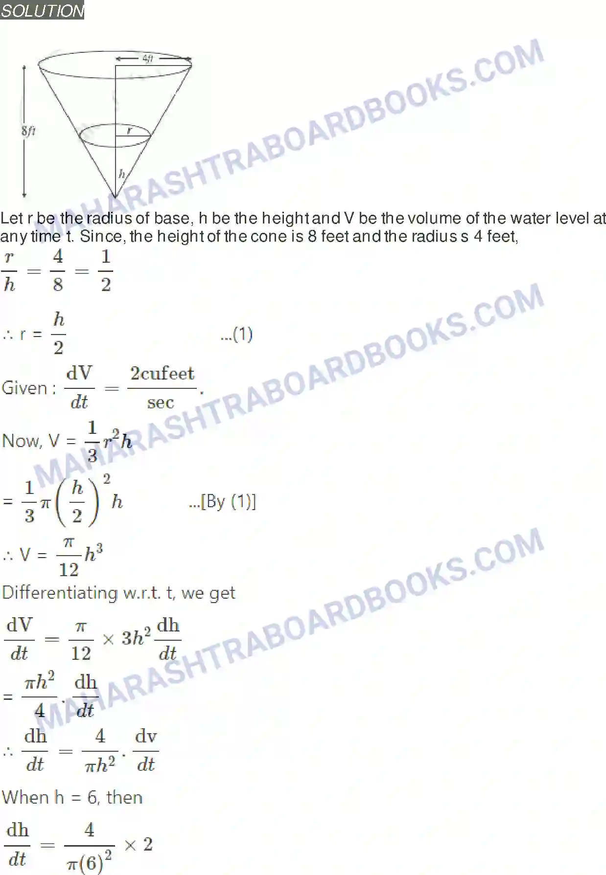 Maharashtra Board Solution Class-12 Mathematics+&+Statistics-2+(Arts+&+Science) Applications of Derivatives Image 123