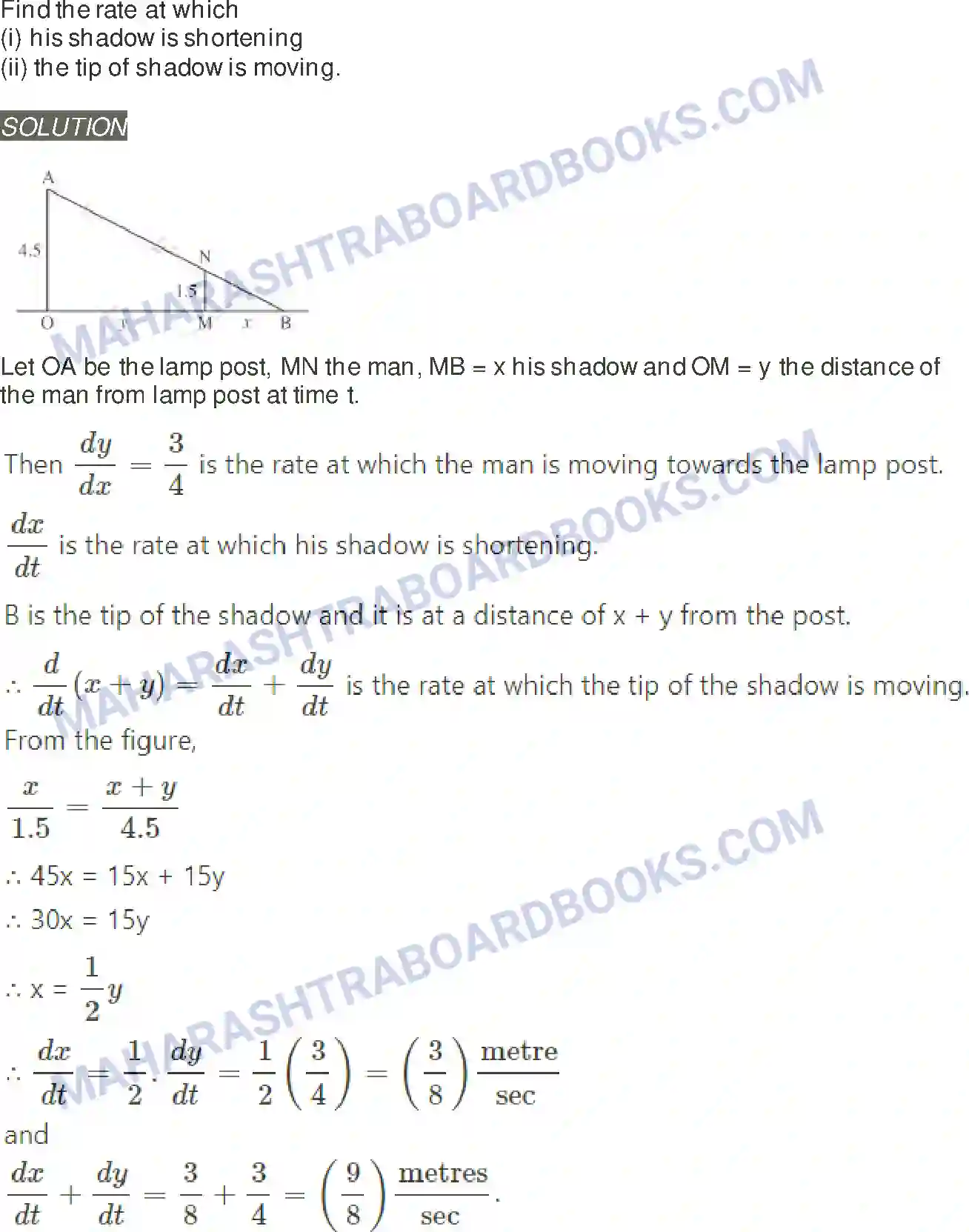 Maharashtra Board Solution Class-12 Mathematics+&+Statistics-2+(Arts+&+Science) Applications of Derivatives Image 25