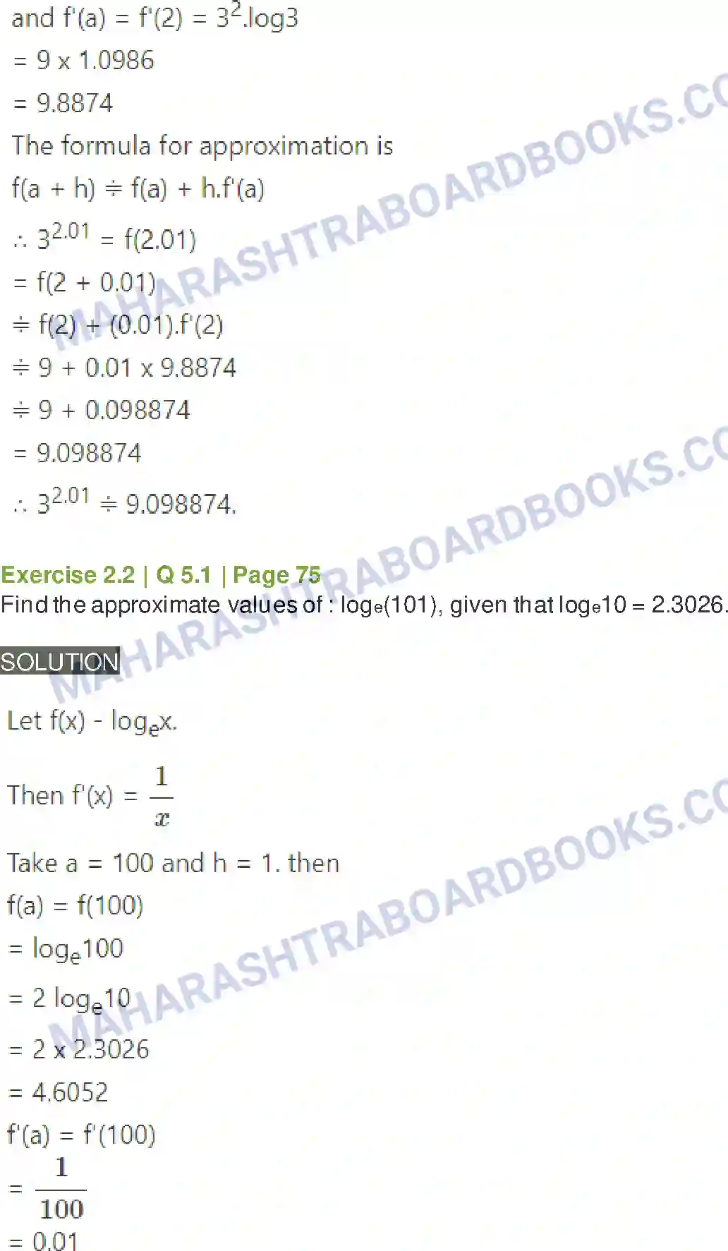 Maharashtra Board Solution Class-12 Mathematics+&+Statistics-2+(Arts+&+Science) Applications of Derivatives Image 42