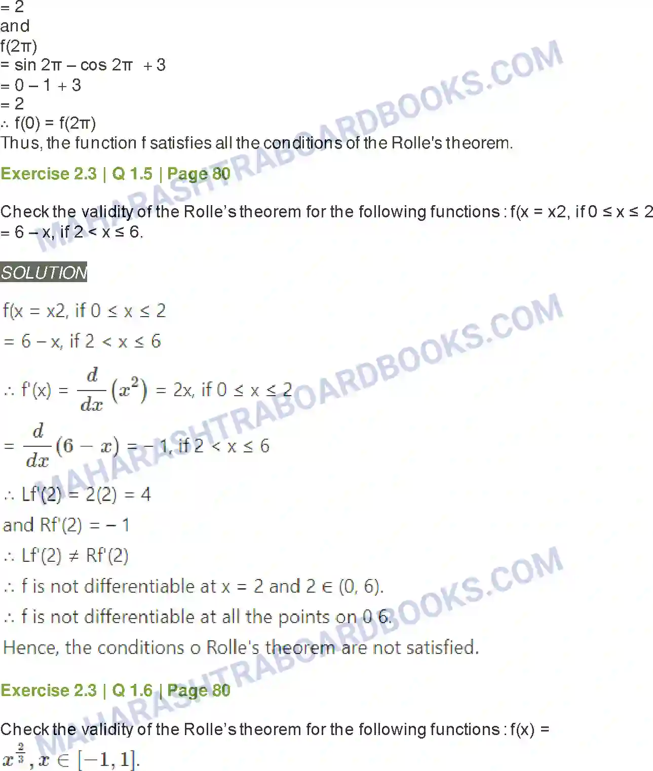 Maharashtra Board Solution Class-12 Mathematics+&+Statistics-2+(Arts+&+Science) Applications of Derivatives Image 49