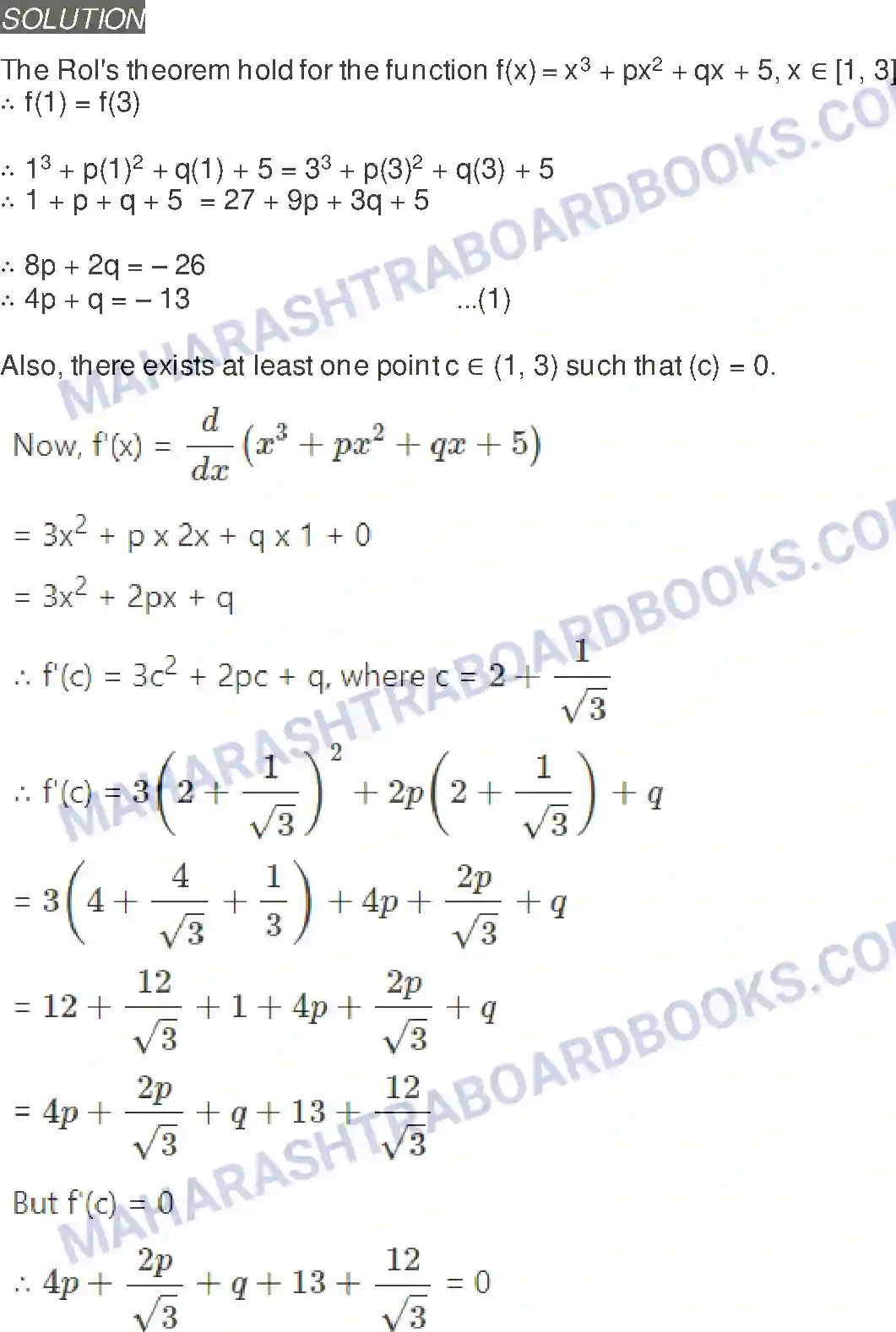 Maharashtra Board Solution Class-12 Mathematics+&+Statistics-2+(Arts+&+Science) Applications of Derivatives Image 54