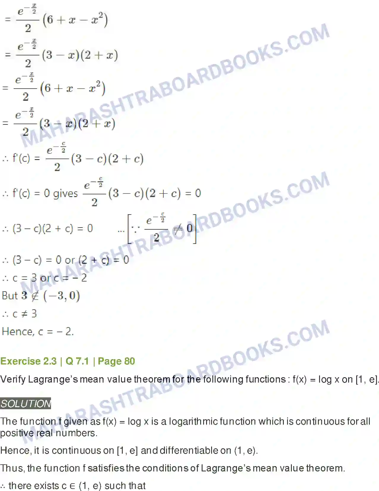 Maharashtra Board Solution Class-12 Mathematics+&+Statistics-2+(Arts+&+Science) Applications of Derivatives Image 57