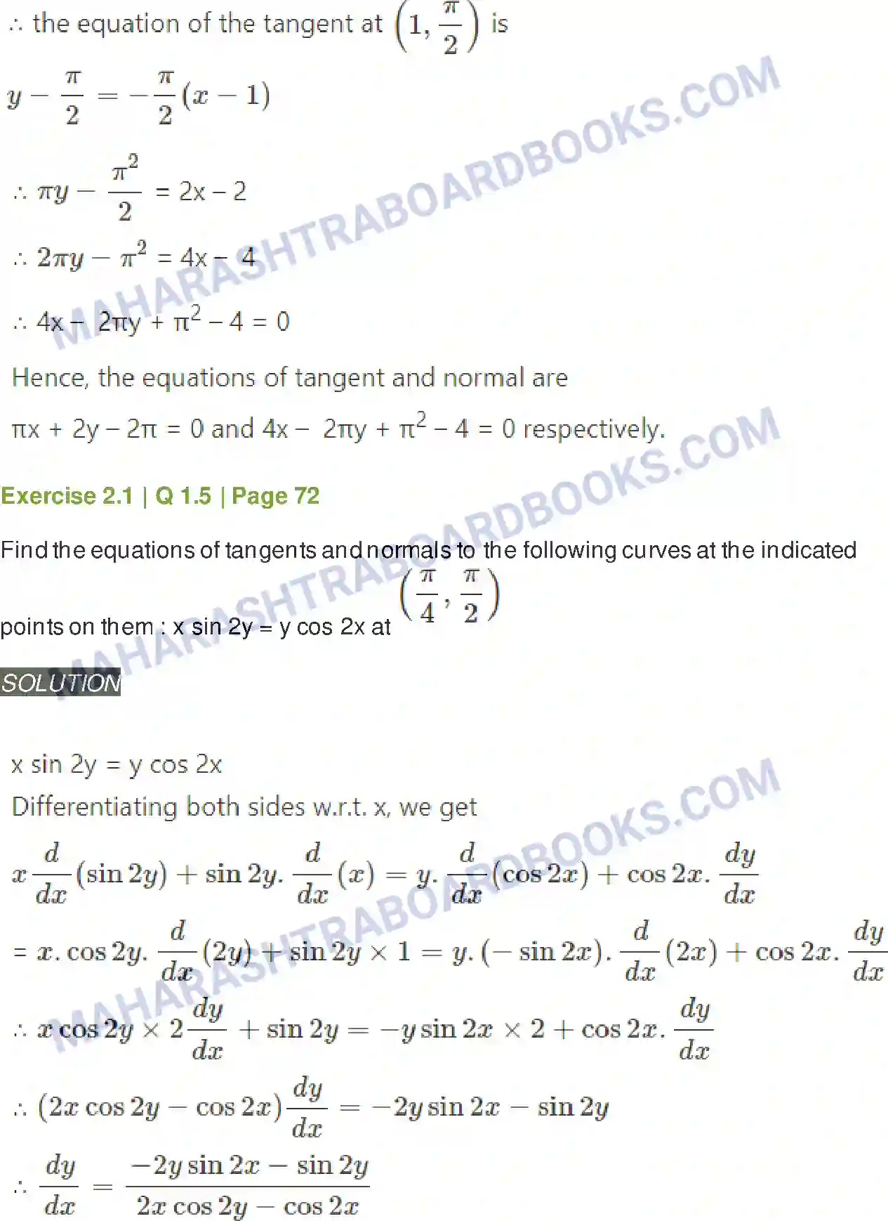 Maharashtra Board Solution Class-12 Mathematics+&+Statistics-2+(Arts+&+Science) Applications of Derivatives Image 6