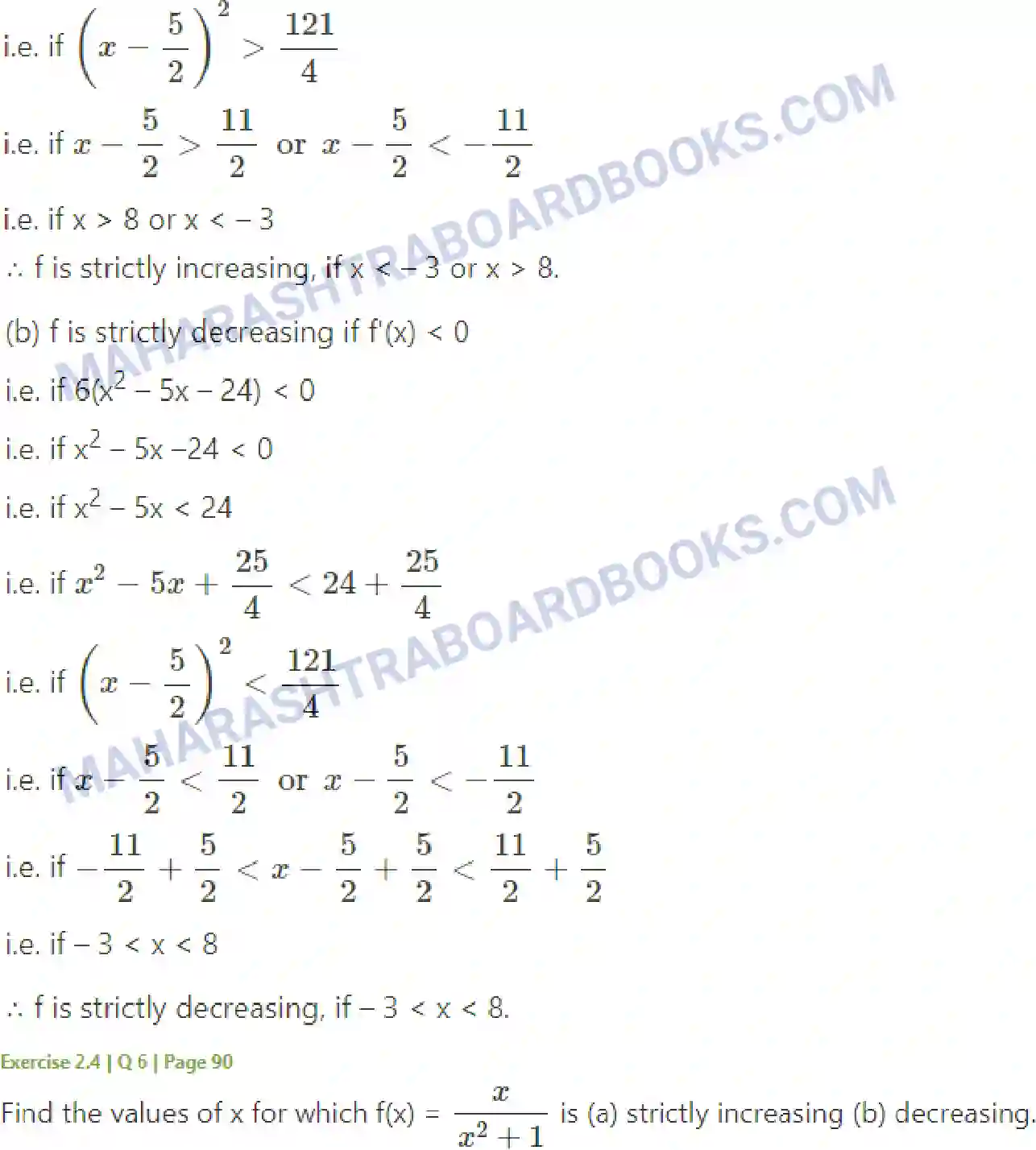 Maharashtra Board Solution Class-12 Mathematics+&+Statistics-2+(Arts+&+Science) Applications of Derivatives Image 74