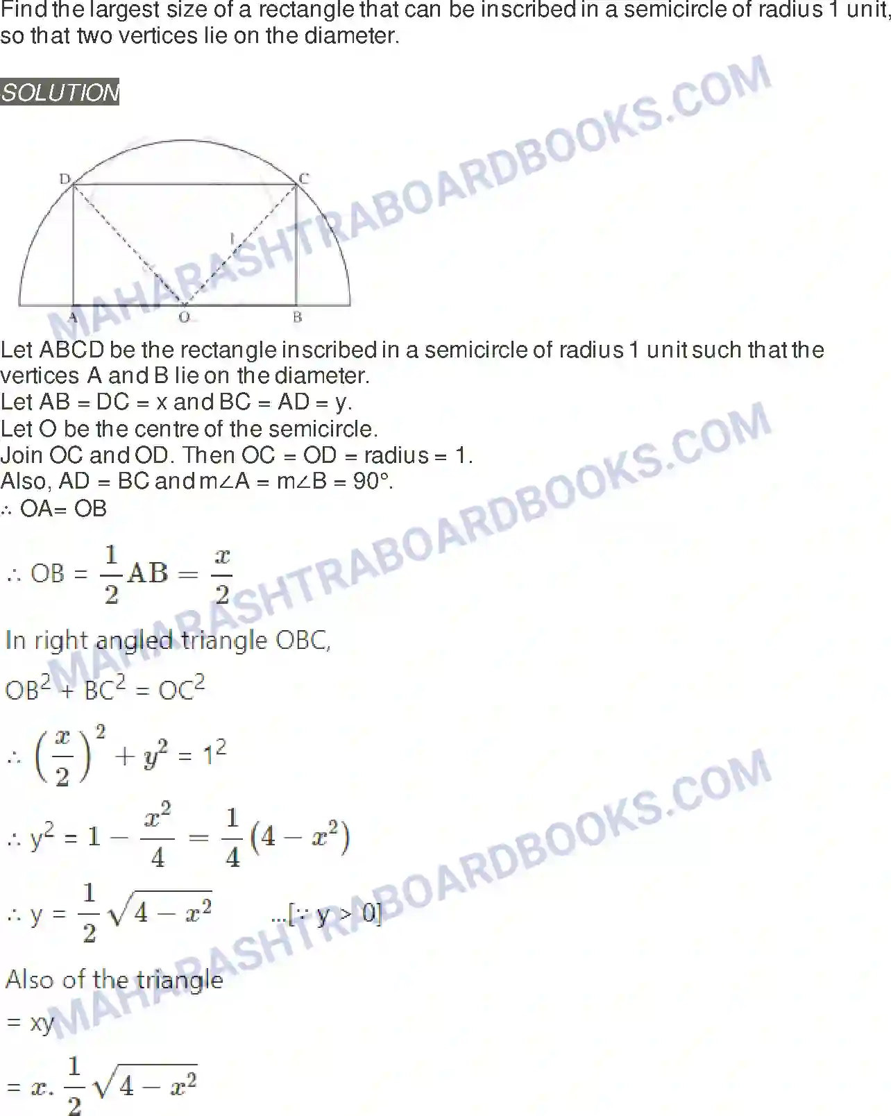 Maharashtra Board Solution Class-12 Mathematics+&+Statistics-2+(Arts+&+Science) Applications of Derivatives Image 95