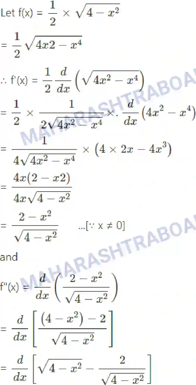 Maharashtra Board Solution Class-12 Mathematics+&+Statistics-2+(Arts+&+Science) Applications of Derivatives Image 96