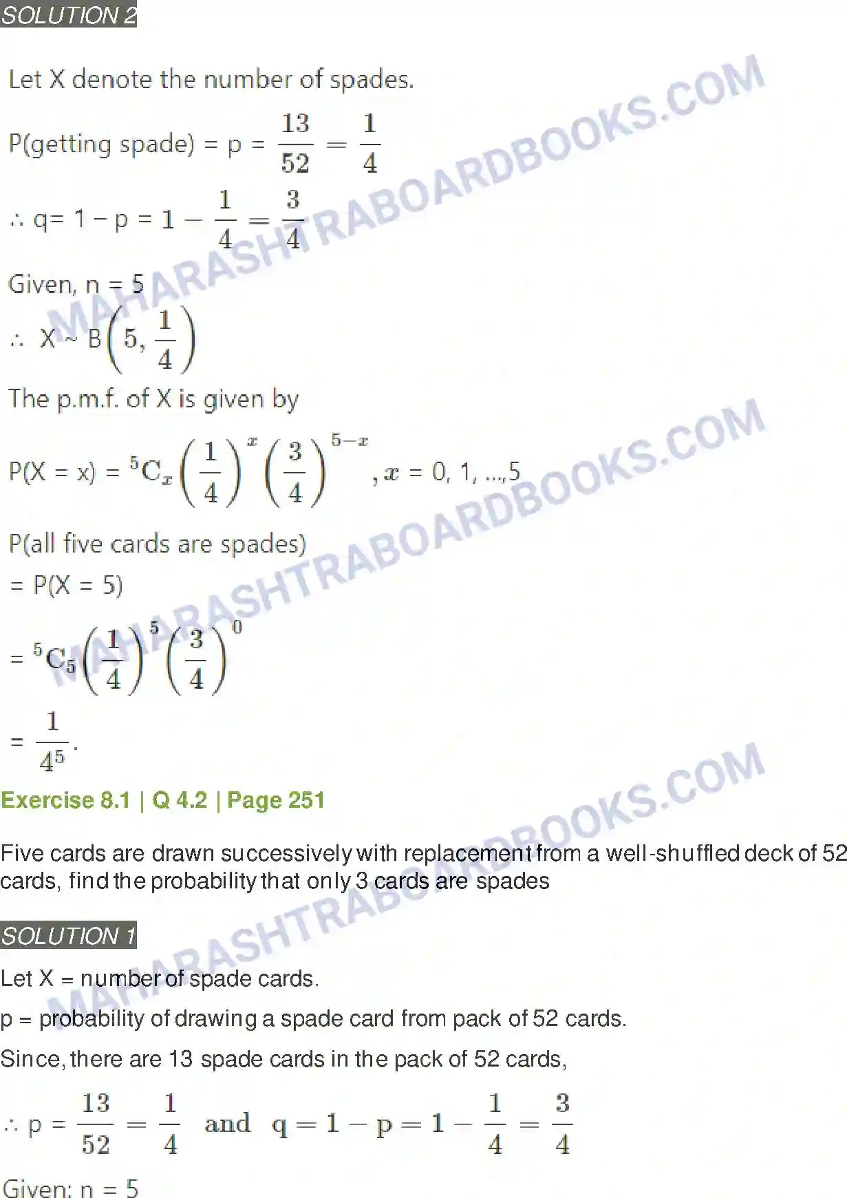 Maharashtra Board Solution Class-12 Mathematics+&+Statistics-2+(Arts+&+Science) Binomial Distribution Image 7