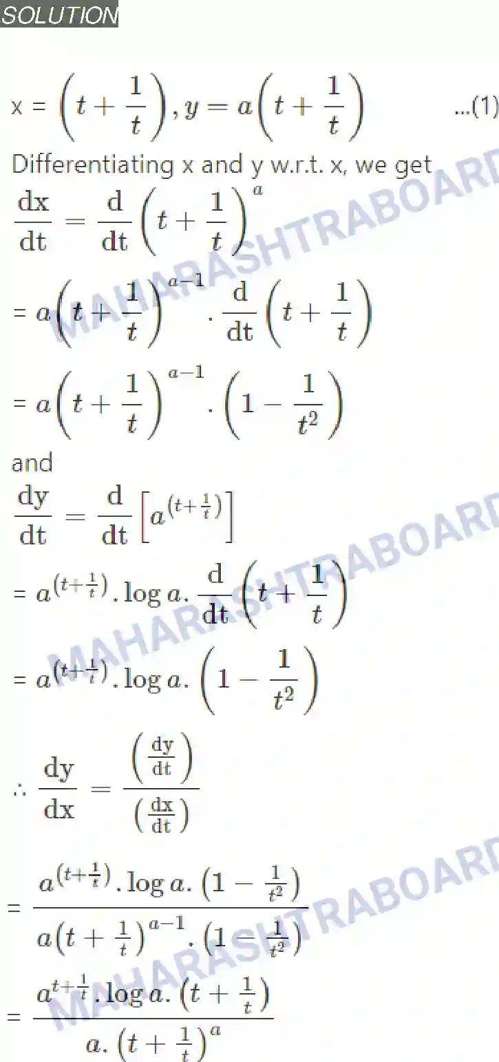 Maharashtra Board Solution Class-12 Mathematics+&+Statistics-2+(Arts+&+Science) Differentiation Image 162