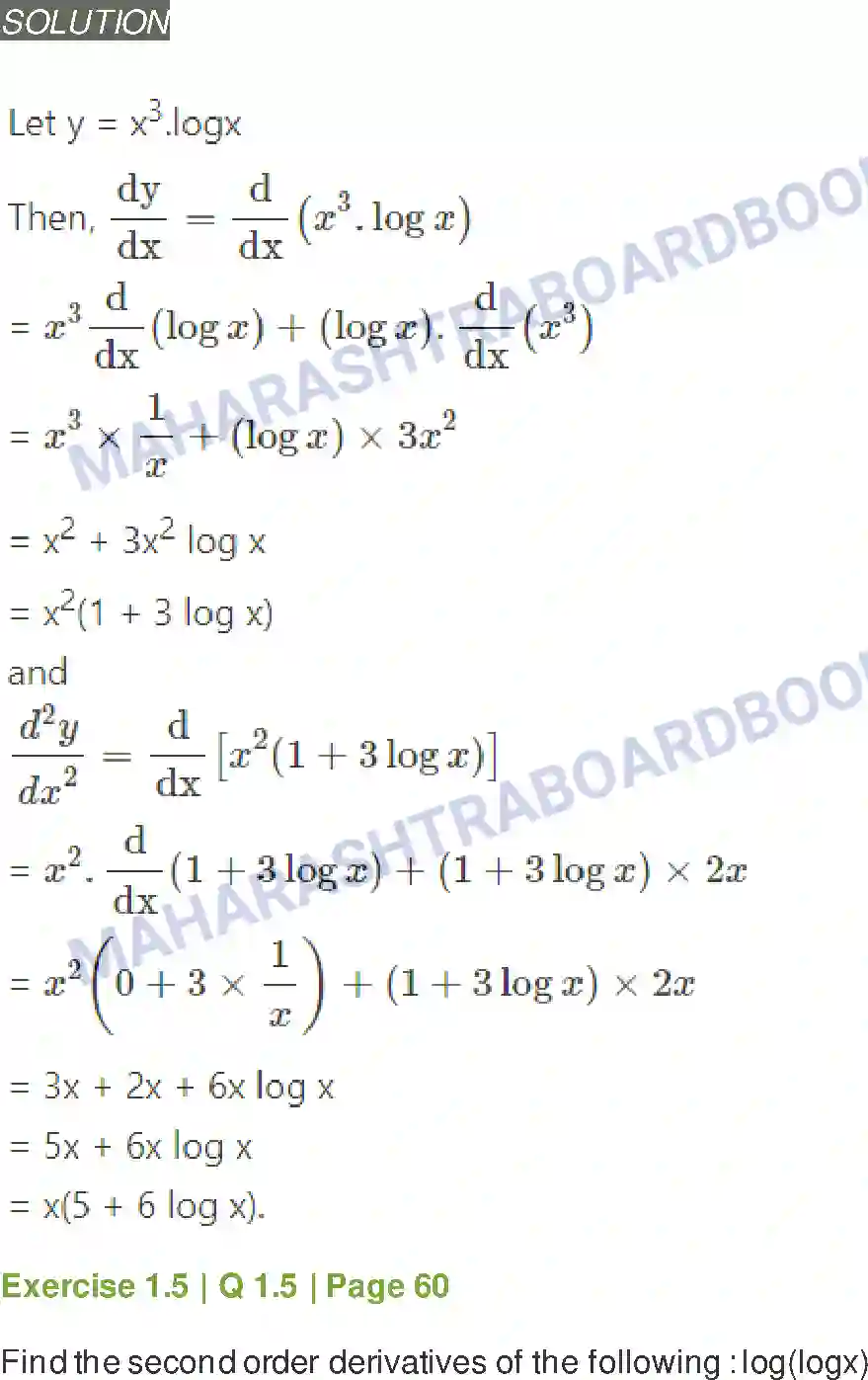 Maharashtra Board Solution Class-12 Mathematics+&+Statistics-2+(Arts+&+Science) Differentiation Image 199