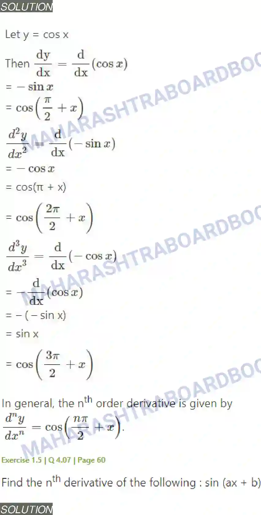 Maharashtra Board Solution Class-12 Mathematics+&+Statistics-2+(Arts+&+Science) Differentiation Image 228