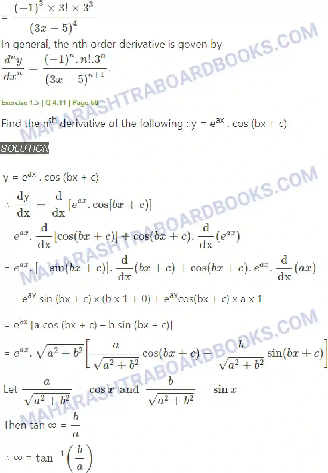 Maharashtra Board Solution Class-12 Mathematics+&+Statistics-2+(Arts+&+Science) Differentiation Image 234