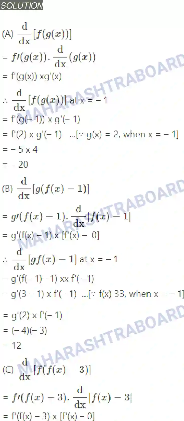 Maharashtra Board Solution Class-12 Mathematics+&+Statistics-2+(Arts+&+Science) Differentiation Image 253