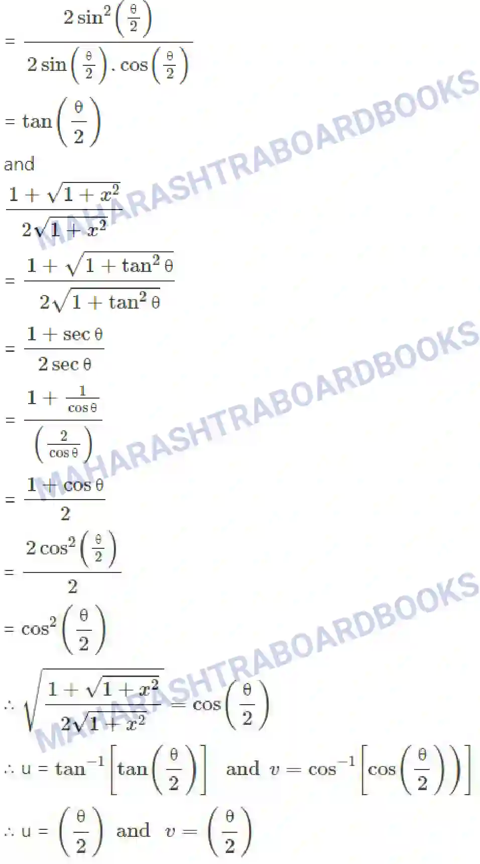 Maharashtra Board Solution Class-12 Mathematics+&+Statistics-2+(Arts+&+Science) Differentiation Image 277