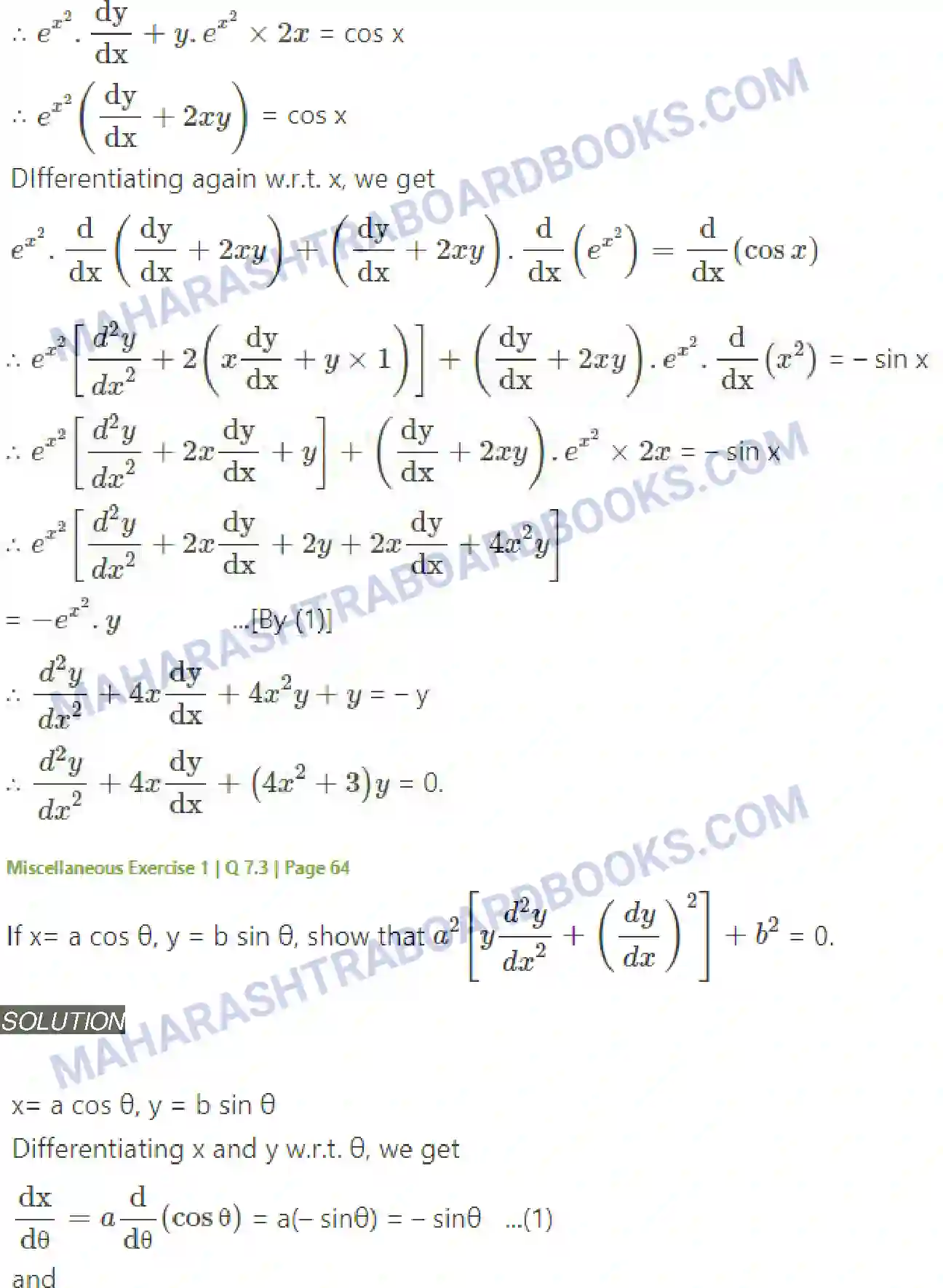 Maharashtra Board Solution Class-12 Mathematics+&+Statistics-2+(Arts+&+Science) Differentiation Image 281