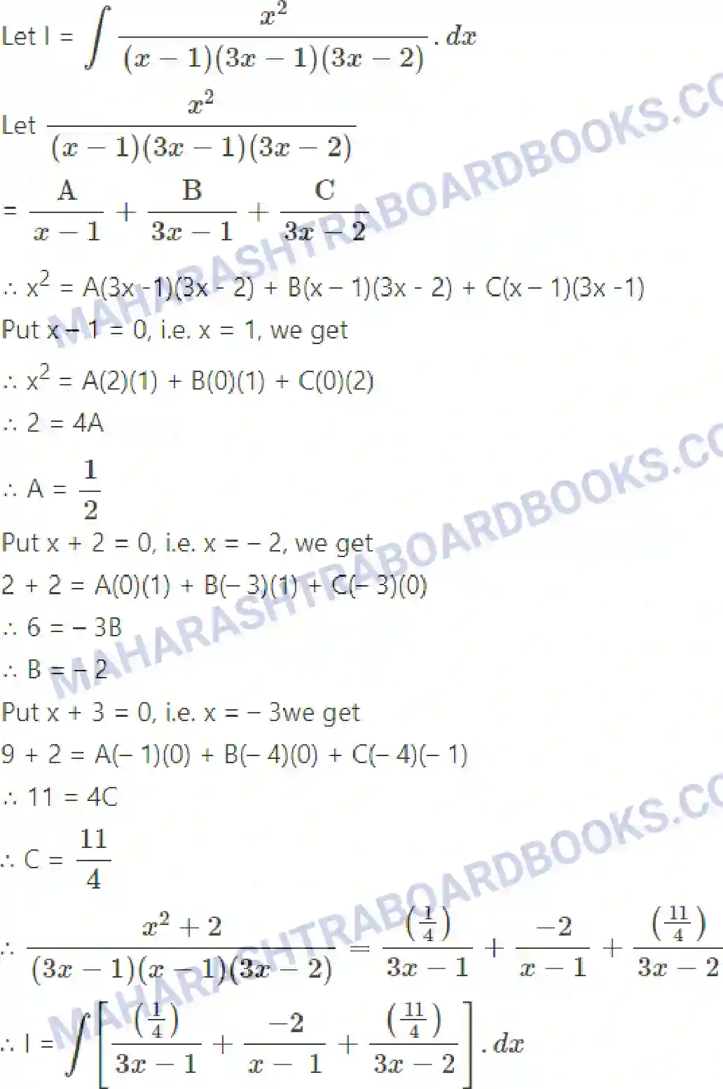 Maharashtra Board Solution Class-12 Mathematics+&+Statistics-2+(Arts+&+Science) Indefinite Integration Image 197