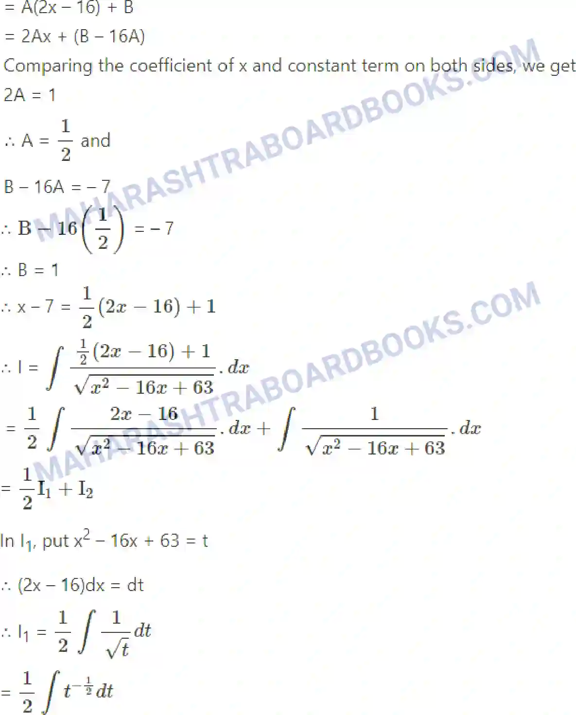 Maharashtra Board Solution Class-12 Mathematics+&+Statistics-2+(Arts+&+Science) Indefinite Integration Image 85