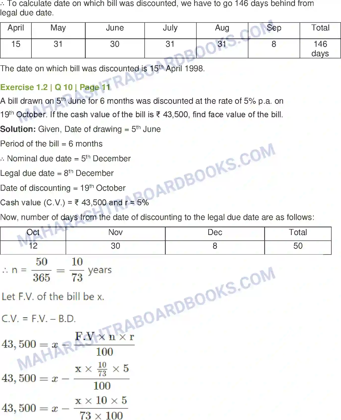 Maharashtra Board Solution Class-12 Mathematics+&+Statistics-2+(Commerce) Commission, Brokerage and Discount Image 22