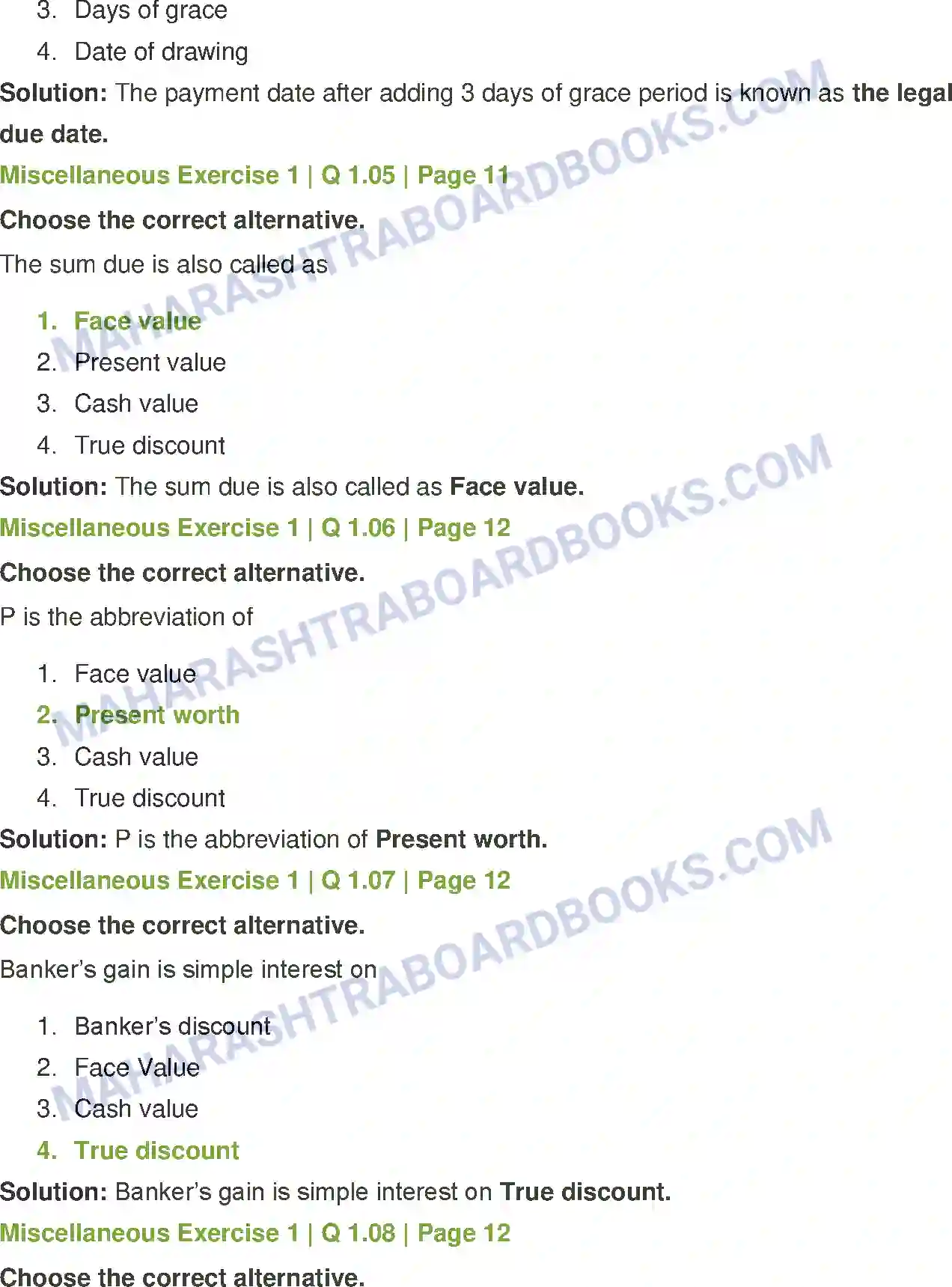 Maharashtra Board Solution Class-12 Mathematics+&+Statistics-2+(Commerce) Commission, Brokerage and Discount Image 30