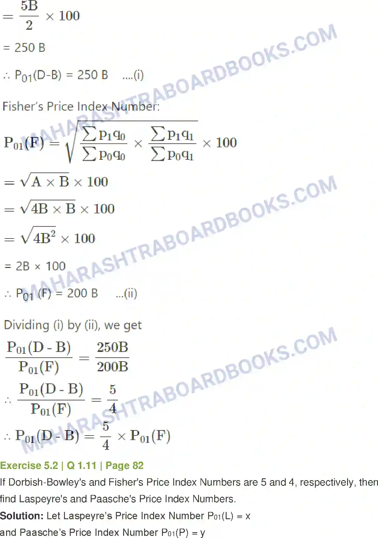 Maharashtra Board Solution Class-12 Mathematics+&+Statistics-2+(Commerce) Index Numbers Image 23