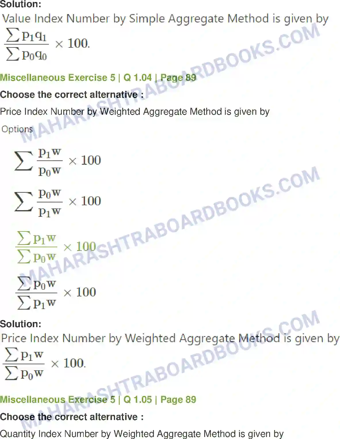 Maharashtra Board Solution Class-12 Mathematics+&+Statistics-2+(Commerce) Index Numbers Image 35