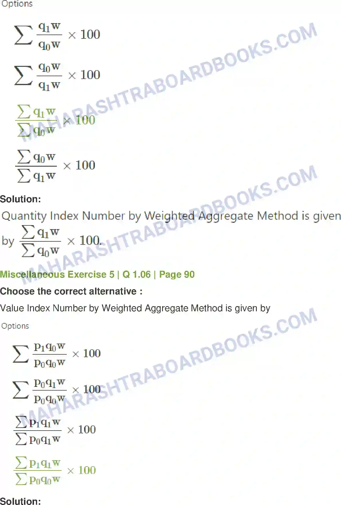 Maharashtra Board Solution Class-12 Mathematics+&+Statistics-2+(Commerce) Index Numbers Image 36