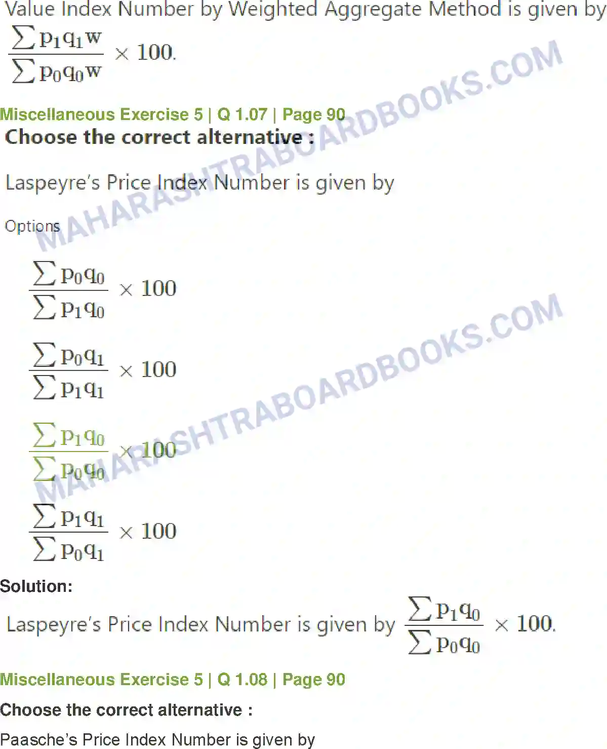 Maharashtra Board Solution Class-12 Mathematics+&+Statistics-2+(Commerce) Index Numbers Image 37