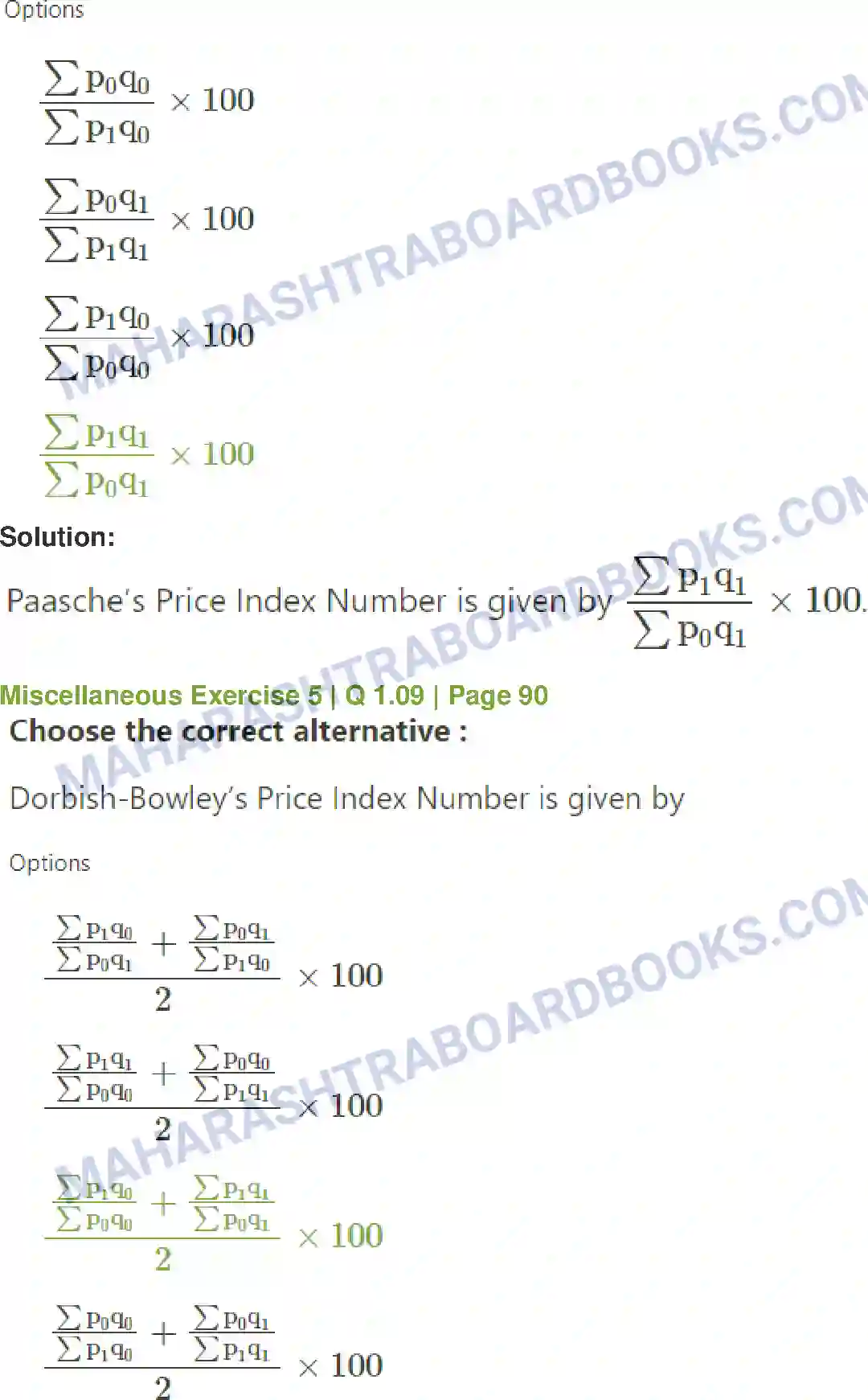 Maharashtra Board Solution Class-12 Mathematics+&+Statistics-2+(Commerce) Index Numbers Image 38