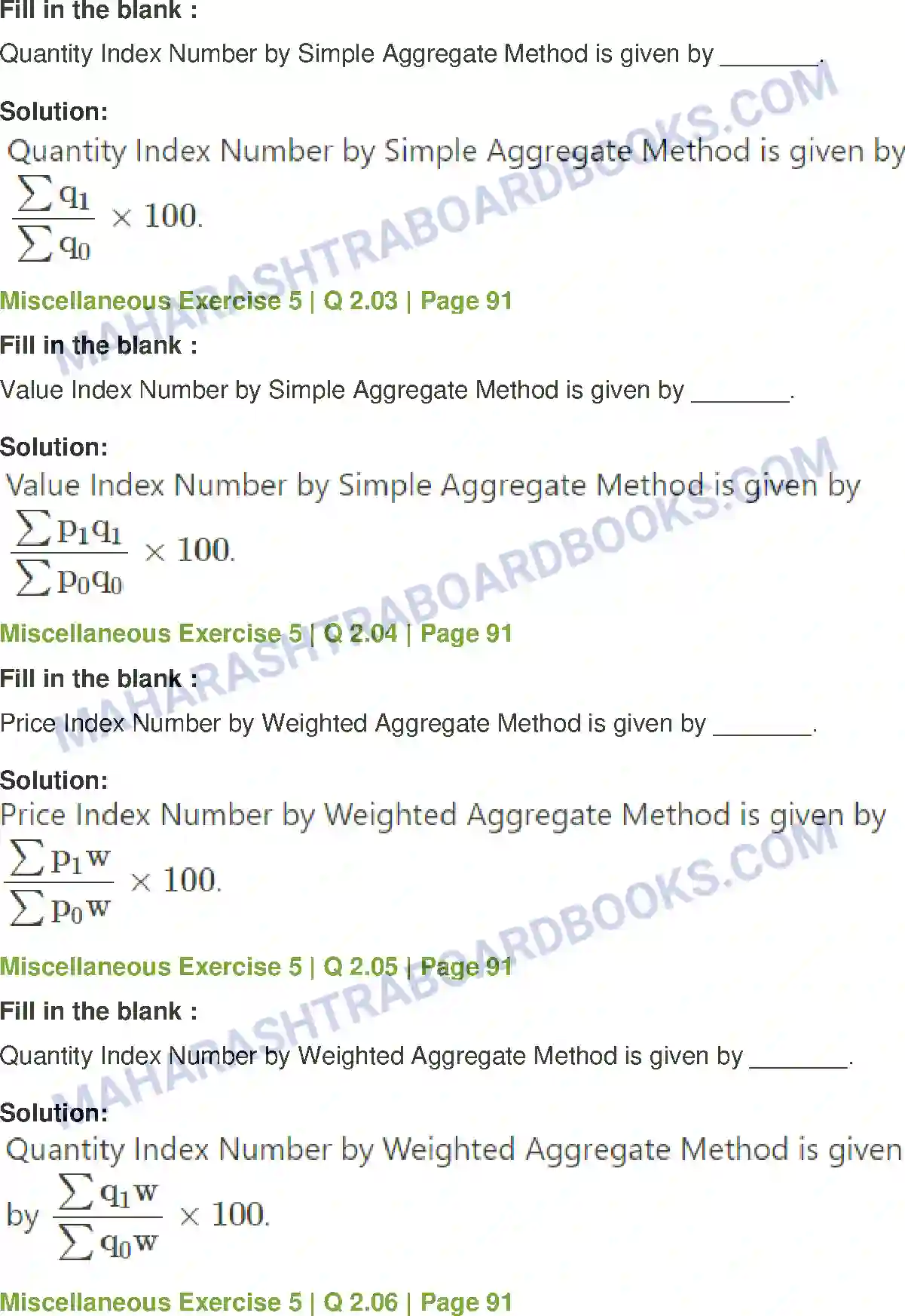 Maharashtra Board Solution Class-12 Mathematics+&+Statistics-2+(Commerce) Index Numbers Image 43