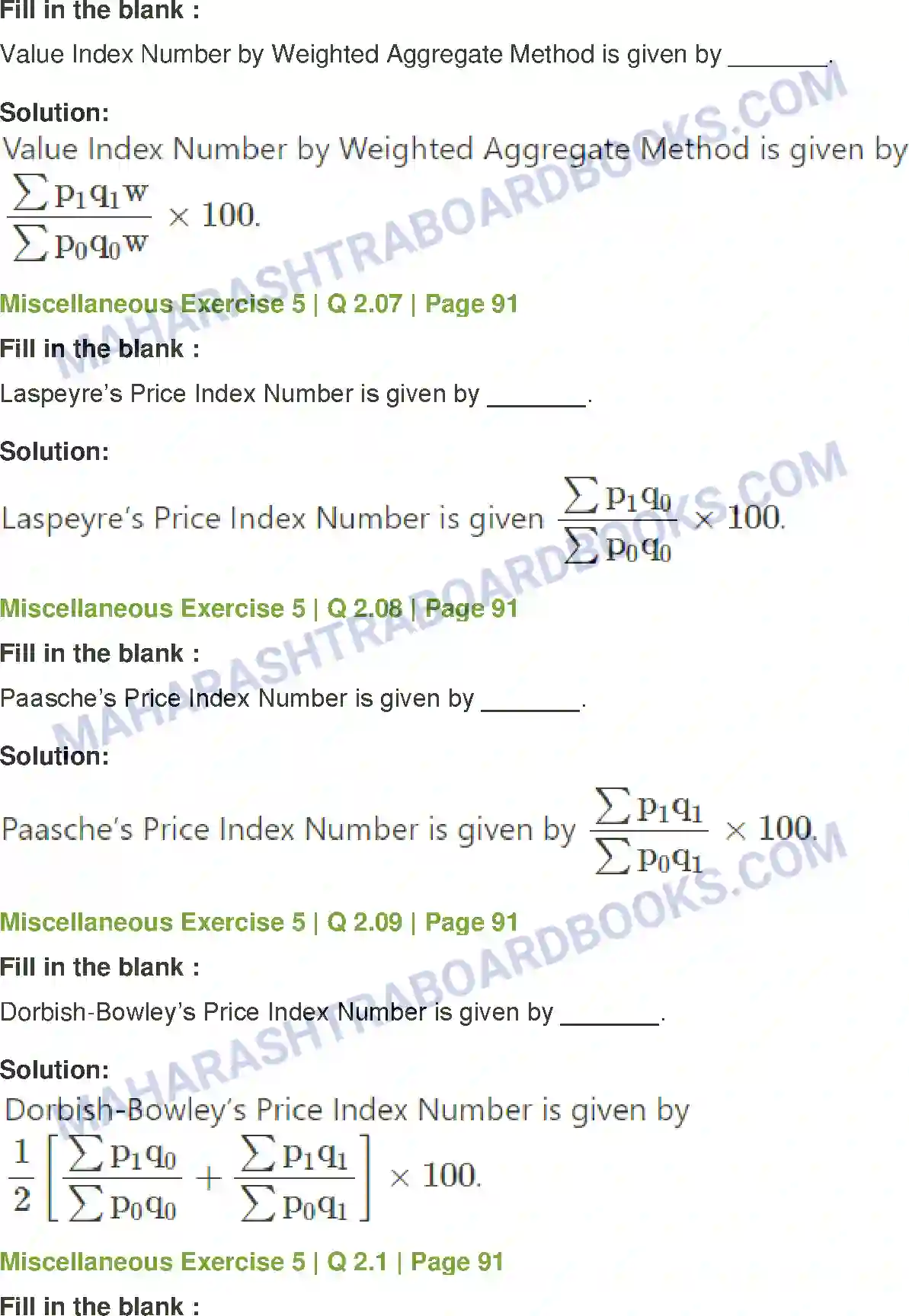 Maharashtra Board Solution Class-12 Mathematics+&+Statistics-2+(Commerce) Index Numbers Image 44