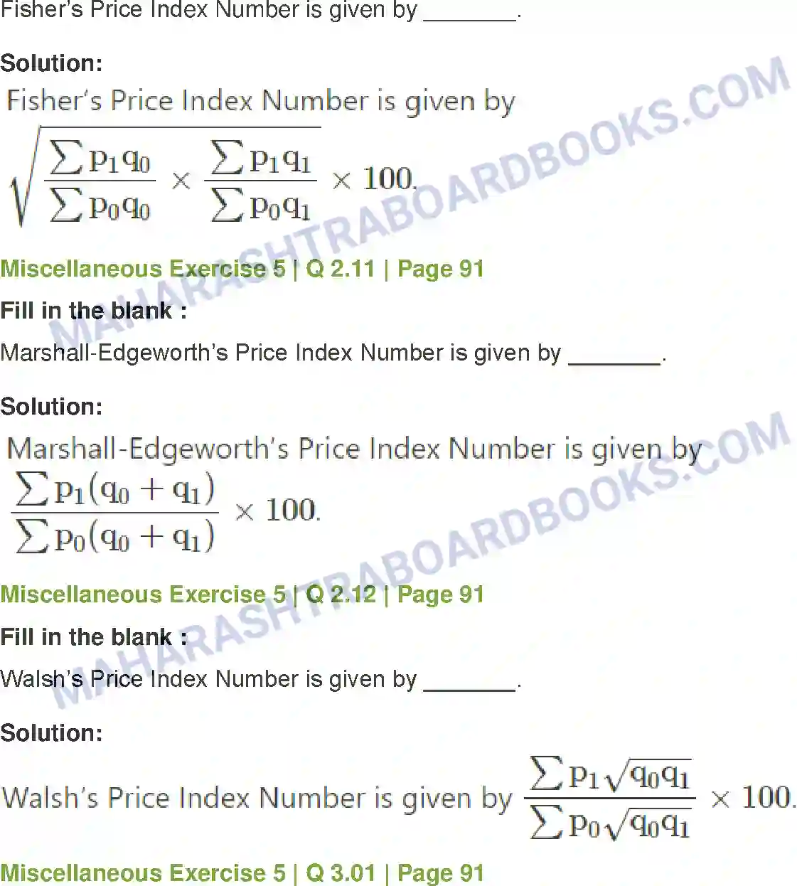 Maharashtra Board Solution Class-12 Mathematics+&+Statistics-2+(Commerce) Index Numbers Image 45