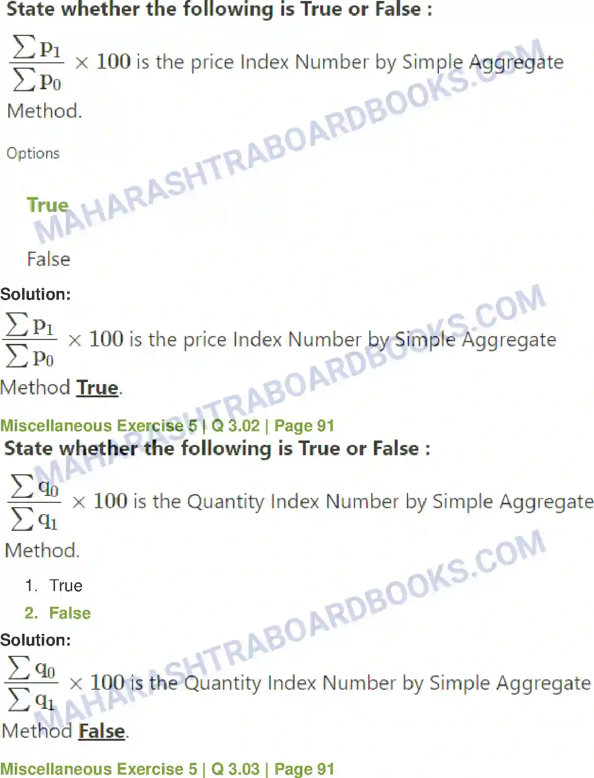 Maharashtra Board Solution Class-12 Mathematics+&+Statistics-2+(Commerce) Index Numbers Image 46