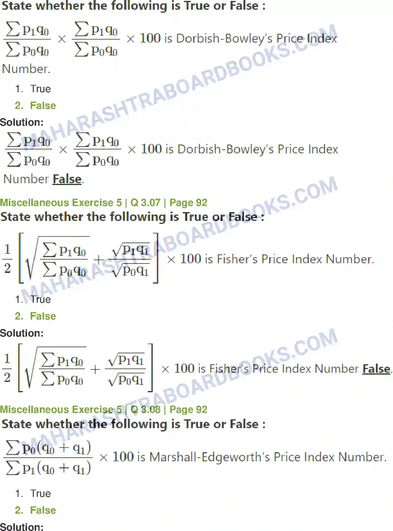 Maharashtra Board Solution Class-12 Mathematics+&+Statistics-2+(Commerce) Index Numbers Image 48