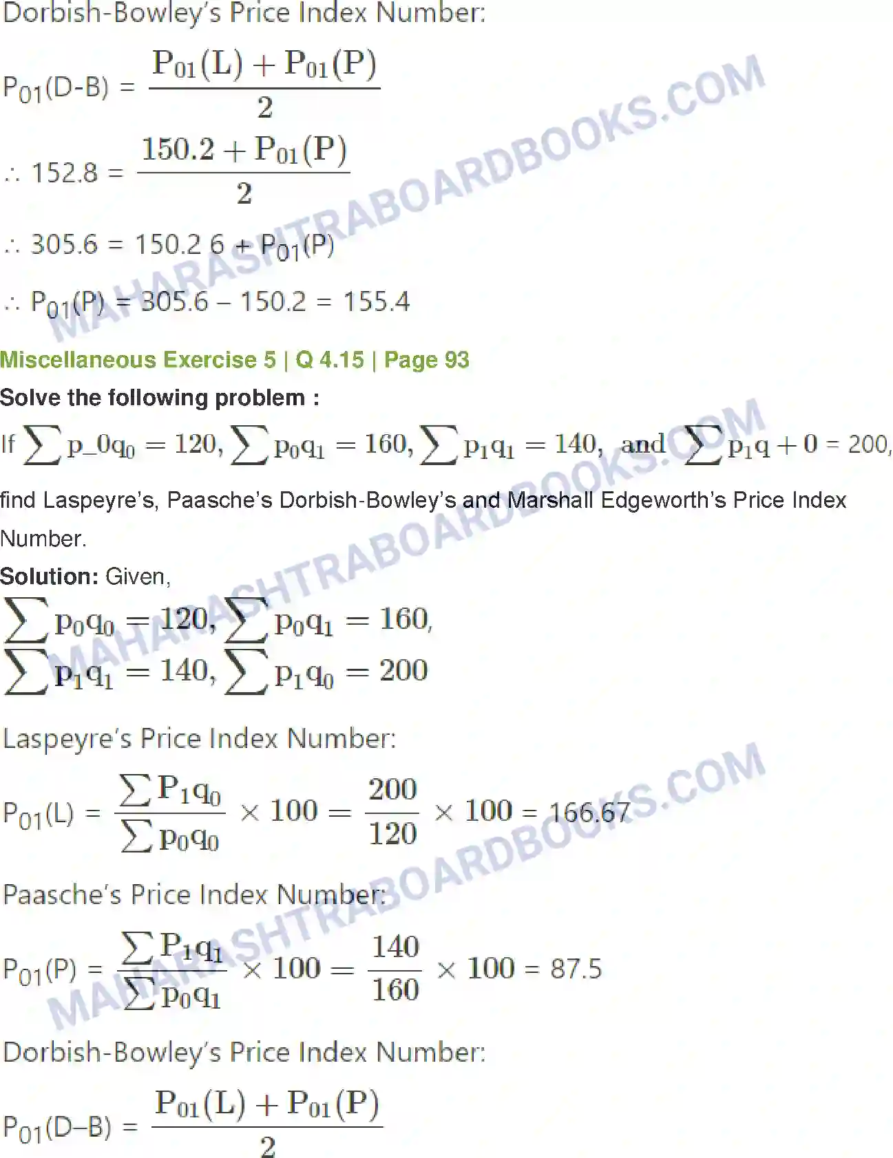 Maharashtra Board Solution Class-12 Mathematics+&+Statistics-2+(Commerce) Index Numbers Image 64