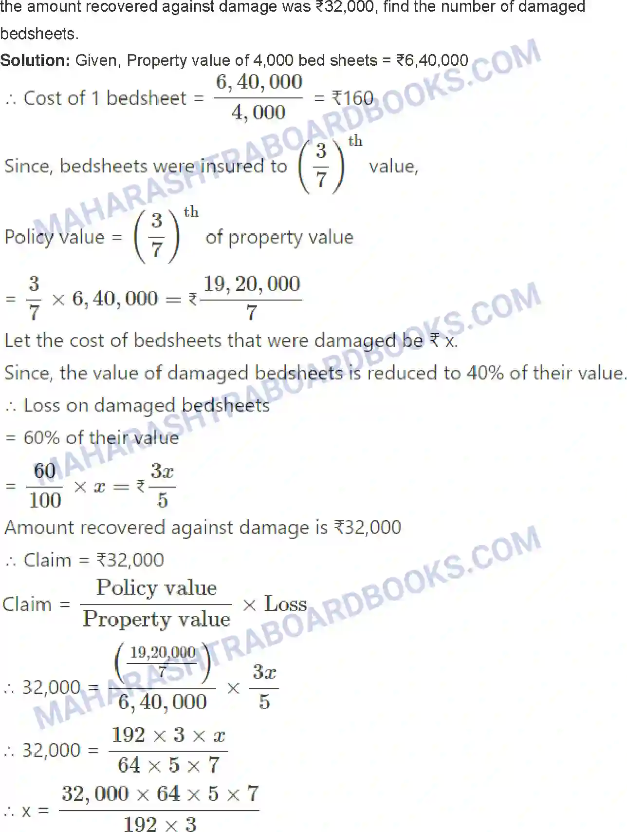 Maharashtra Board Solution Class-12 Mathematics+&+Statistics-2+(Commerce) Insurance and Annuity Image 43