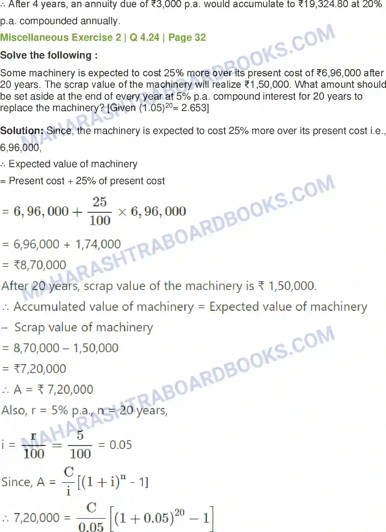 Maharashtra Board Solution Class-12 Mathematics+&+Statistics-2+(Commerce) Insurance and Annuity Image 61