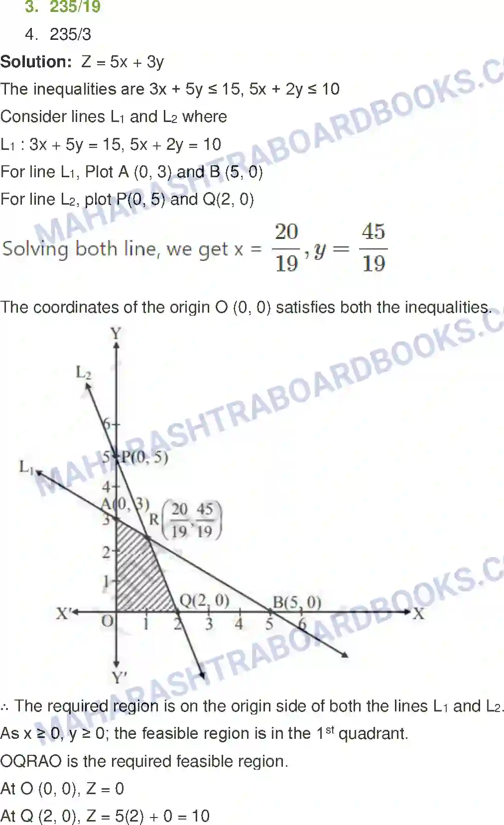 Maharashtra Board Solution Class-12 Mathematics+&+Statistics-2+(Commerce) Linear Programming Image 24