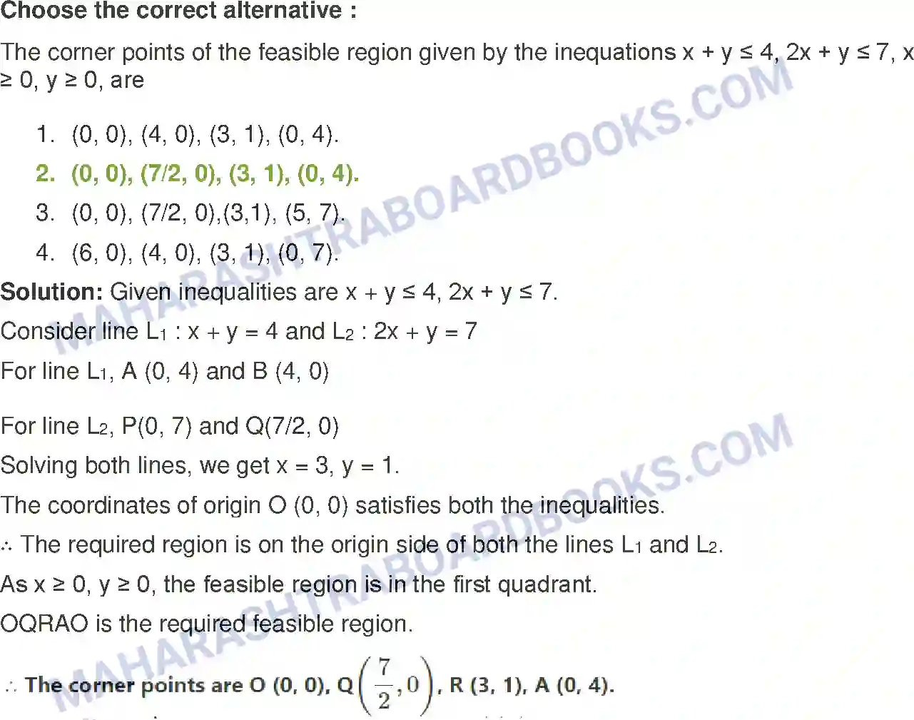 Maharashtra Board Solution Class-12 Mathematics+&+Statistics-2+(Commerce) Linear Programming Image 30