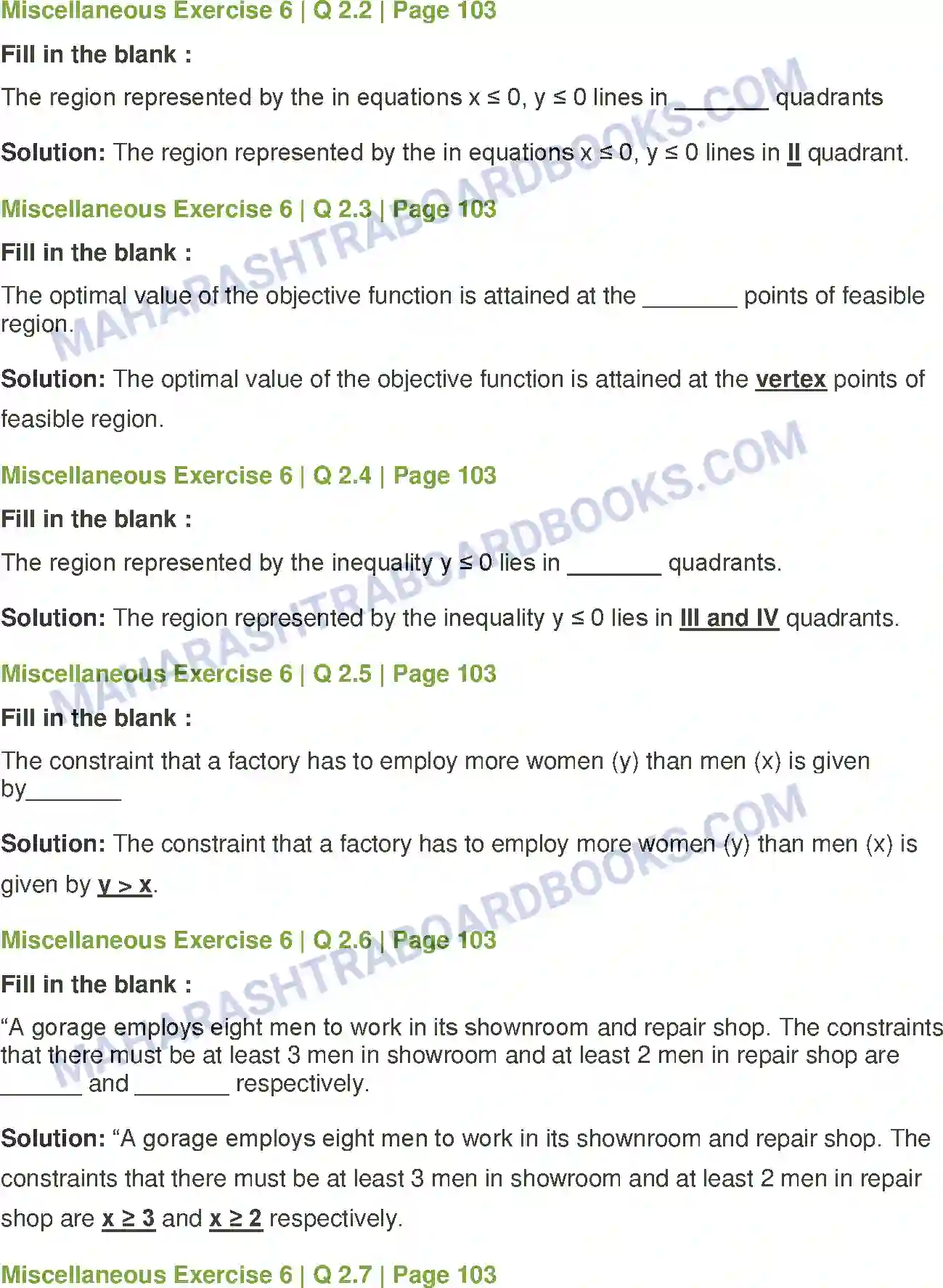 Maharashtra Board Solution Class-12 Mathematics+&+Statistics-2+(Commerce) Linear Programming Image 34