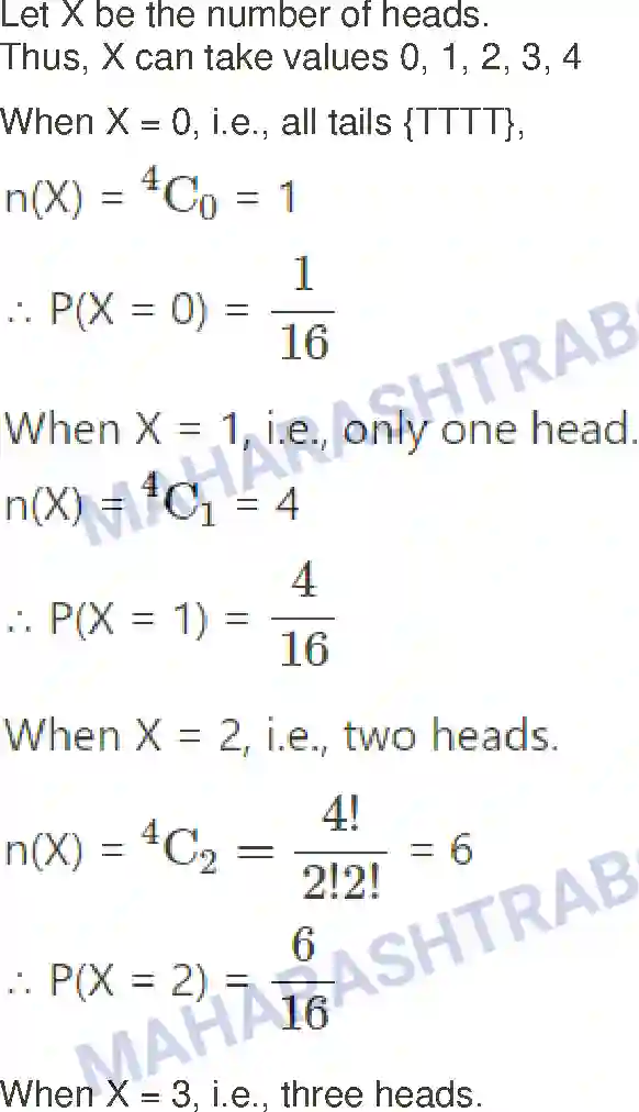 Maharashtra Board Solution Class-12 Mathematics+&+Statistics-2+(Commerce) Probability Distributions Image 100