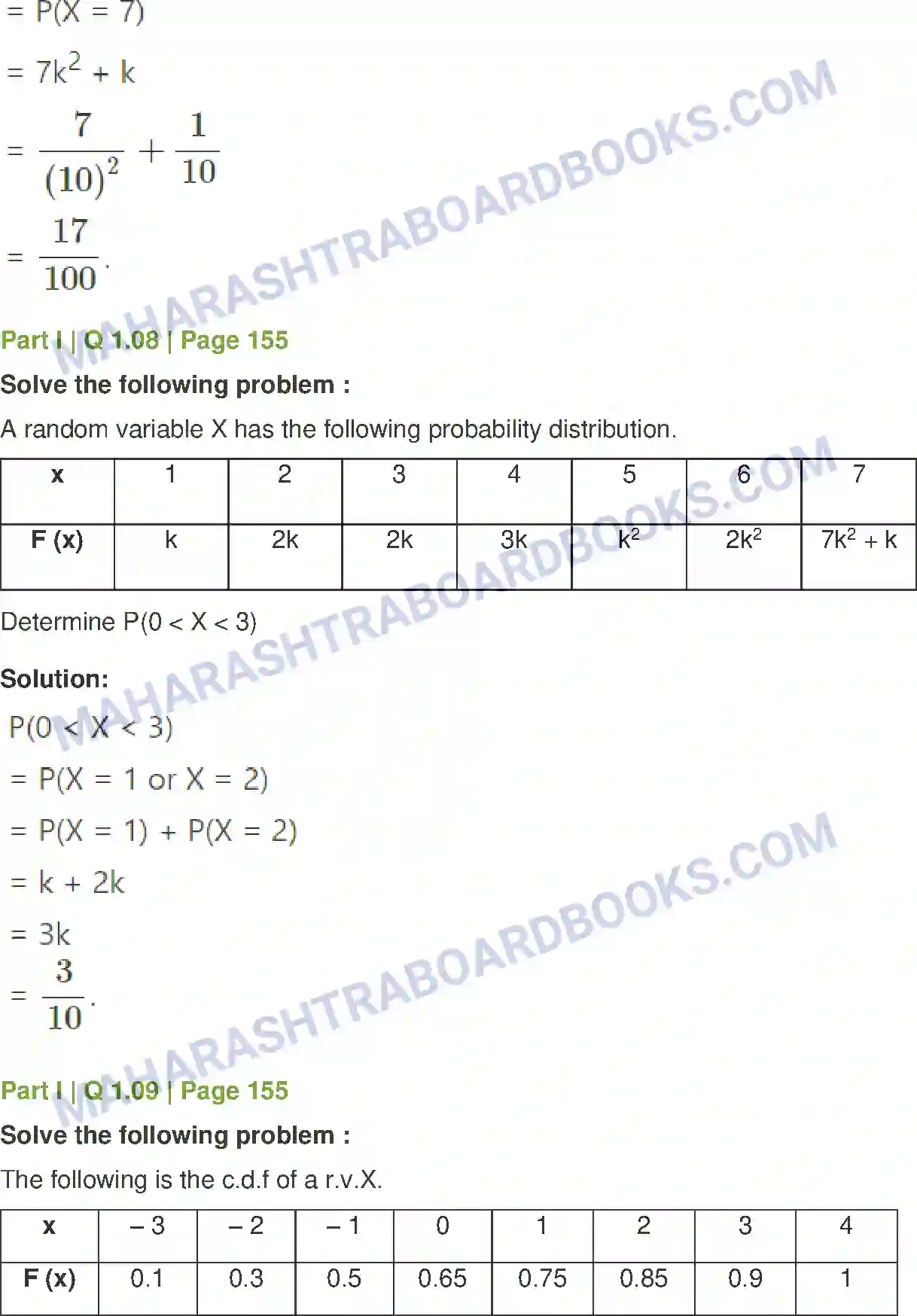 Maharashtra Board Solution Class-12 Mathematics+&+Statistics-2+(Commerce) Probability Distributions Image 105