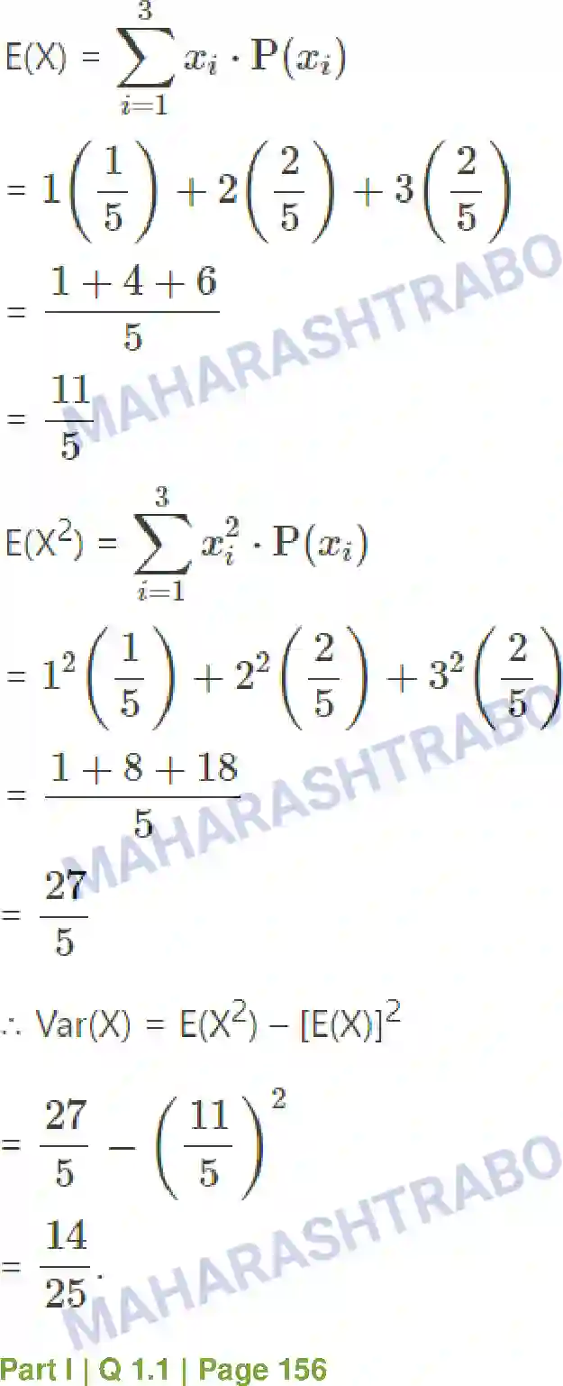 Maharashtra Board Solution Class-12 Mathematics+&+Statistics-2+(Commerce) Probability Distributions Image 107