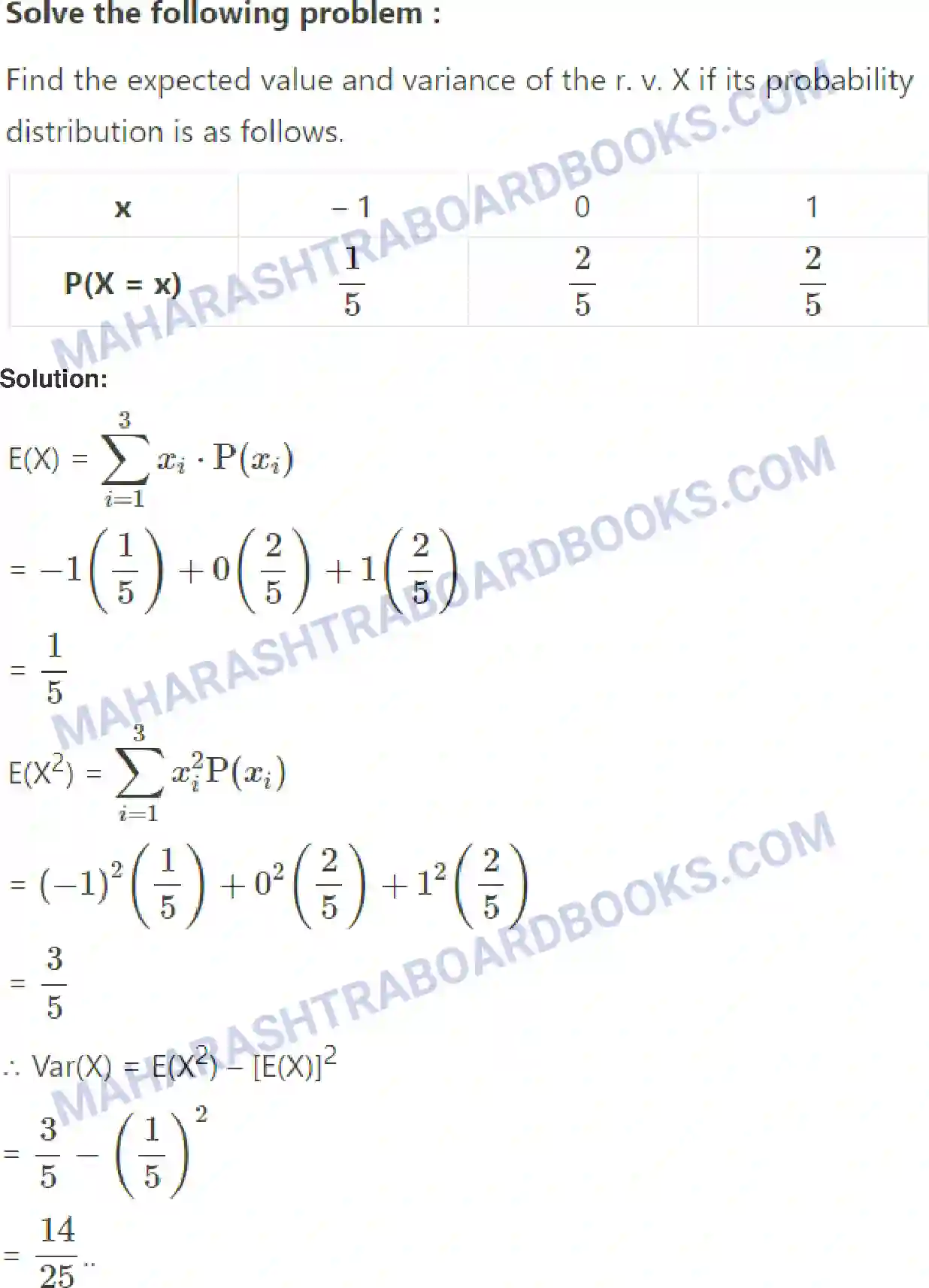 Maharashtra Board Solution Class-12 Mathematics+&+Statistics-2+(Commerce) Probability Distributions Image 108