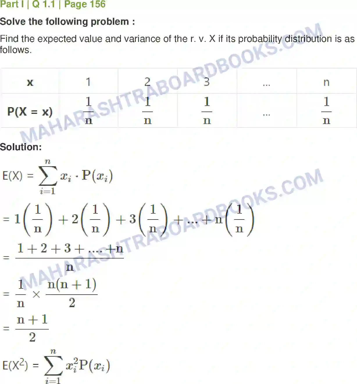 Maharashtra Board Solution Class-12 Mathematics+&+Statistics-2+(Commerce) Probability Distributions Image 109