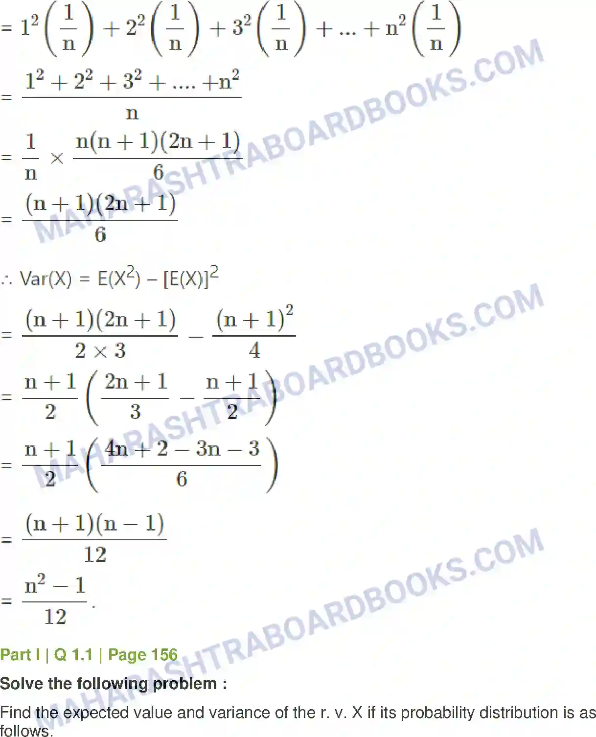 Maharashtra Board Solution Class-12 Mathematics+&+Statistics-2+(Commerce) Probability Distributions Image 110