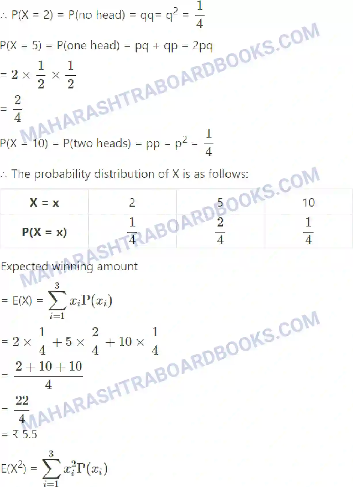 Maharashtra Board Solution Class-12 Mathematics+&+Statistics-2+(Commerce) Probability Distributions Image 114