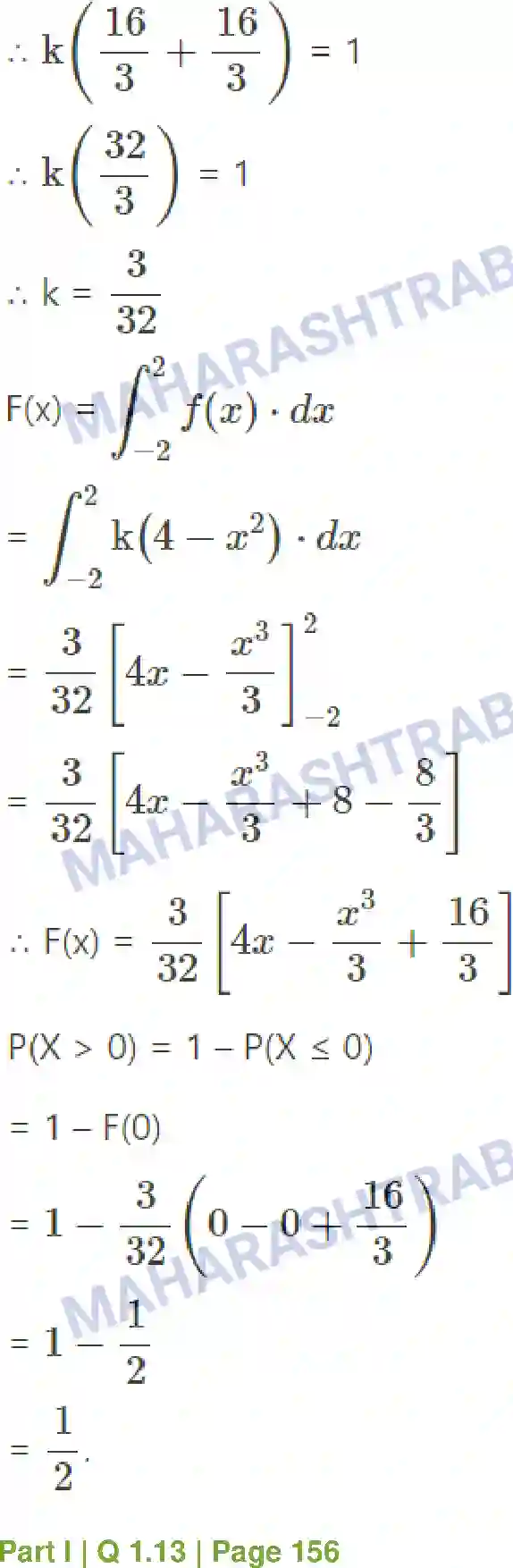 Maharashtra Board Solution Class-12 Mathematics+&+Statistics-2+(Commerce) Probability Distributions Image 117