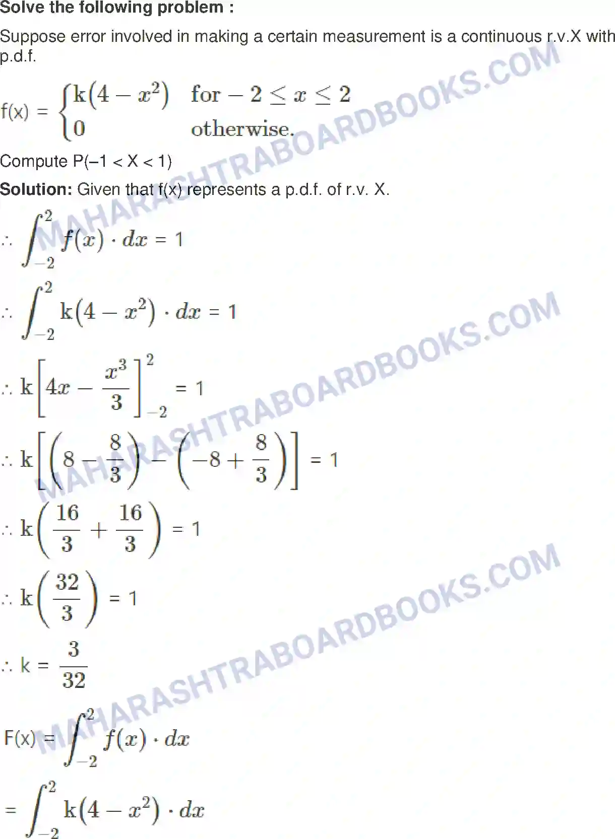 Maharashtra Board Solution Class-12 Mathematics+&+Statistics-2+(Commerce) Probability Distributions Image 118